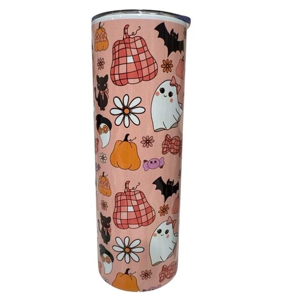 Halloween Themed Pink Tumbler NWT - Picture 2 of 3